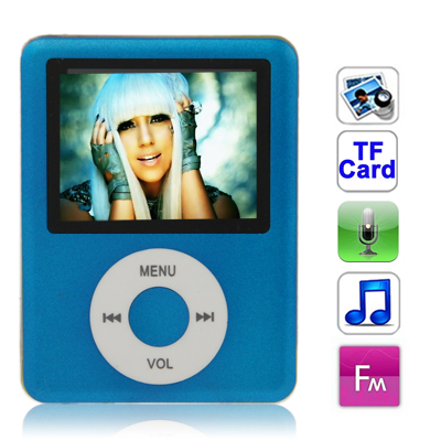 1.8 inch TFT Screen MP4 Player with TF Card Slot, Support Recorder, FM Radio, E-Book and Calendar (Baby Blue)